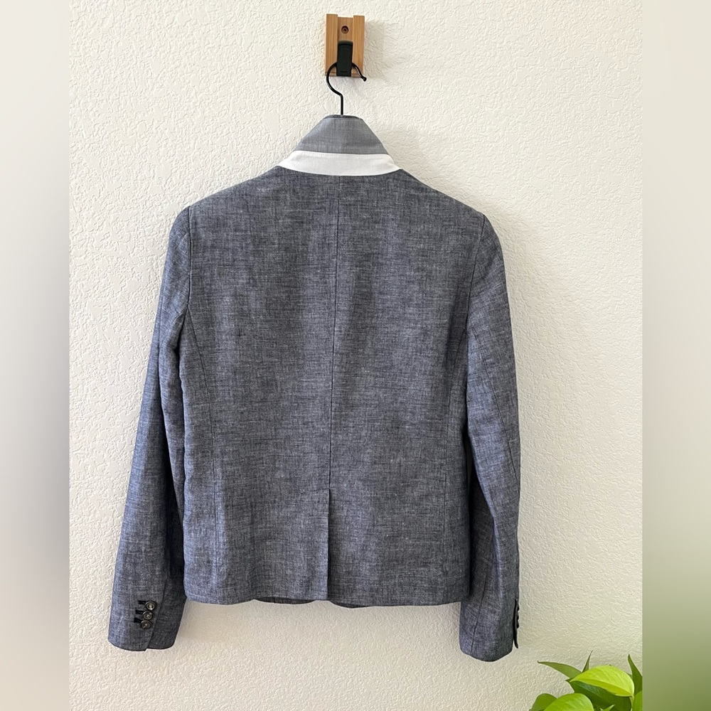 Gap Denim Linen-Cotton Blazer. Size: 4 Color : Denim blue - Picture 2 of 10